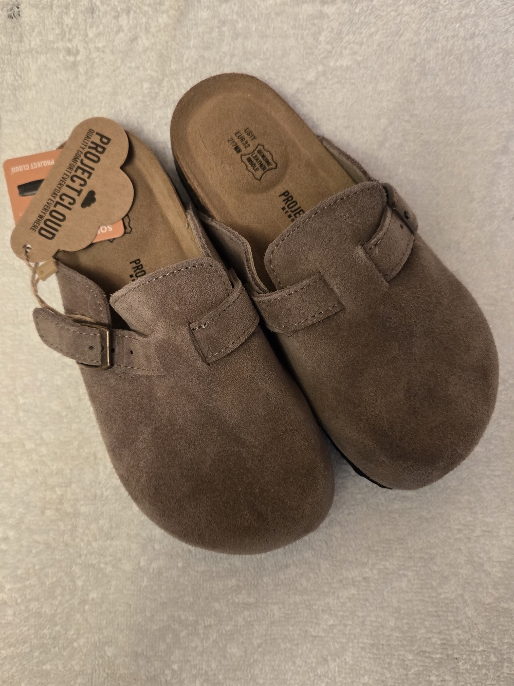 Project Cloud Kids Suede Slip-On Clogs in Brown